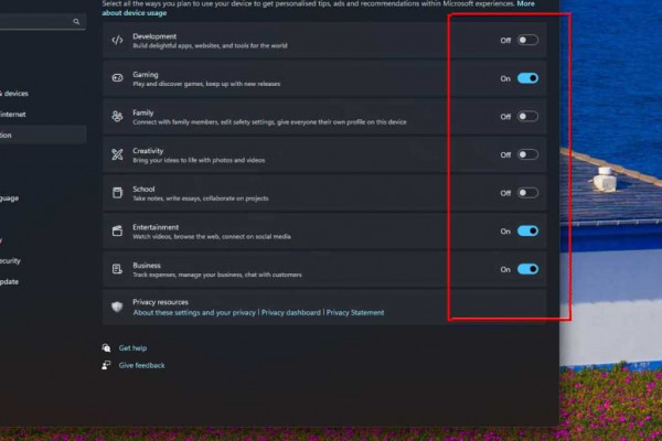 windows 11 setting ad