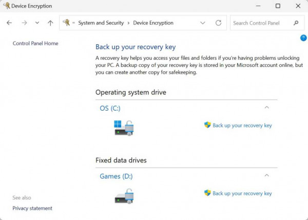 Windows 11 Device Encryption opt