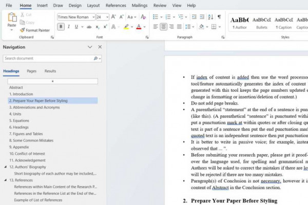 Microsoft Word essentials features
