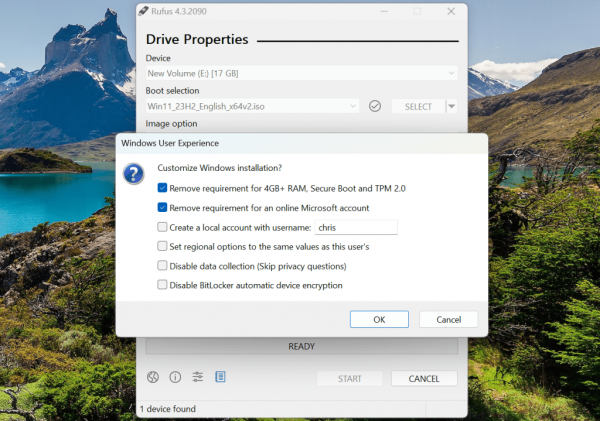 Rufus Windows 11 system requirements