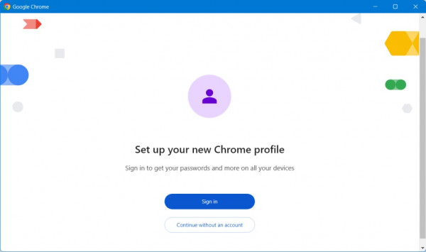 google chrome profiles menu