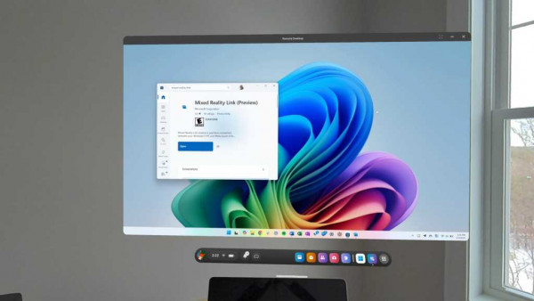Windows 11 desktop on VR headset