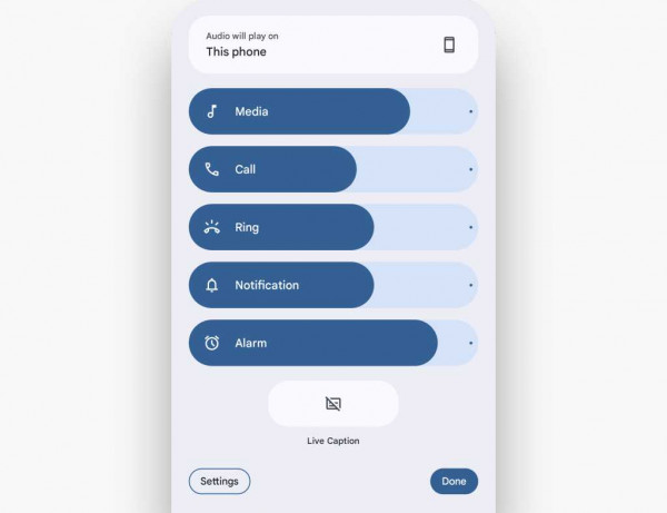 volume controls in android 15