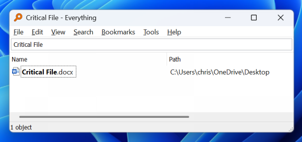 Everything Windows file search tool