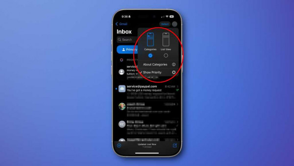 mail categories iphone disable