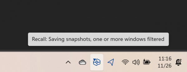Windows Recall’s taskbar icon.