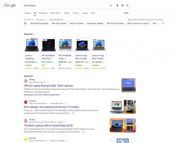 Google AI Mode sample