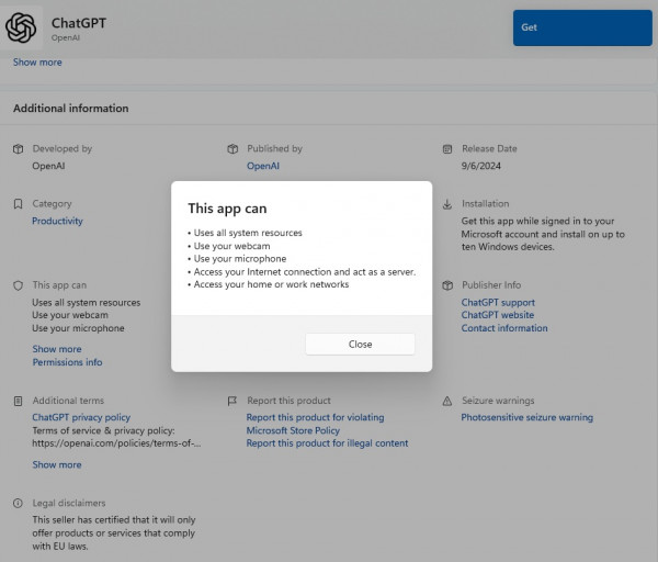 Programs from the Microsoft Store run in an isolated environment