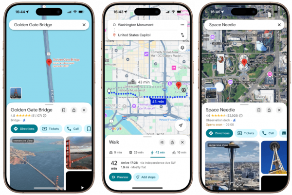 Google Maps iPhone Google Maps has a wealth of features you’ll find handy when travelling.