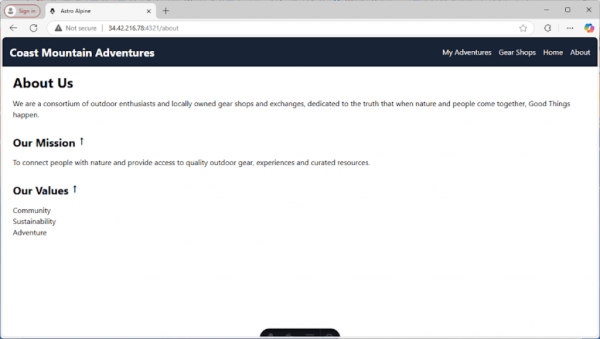 Screenshot of the Astro-Alpine example app.