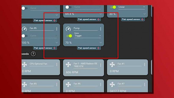 Fan Control app pump speed curve screenshot