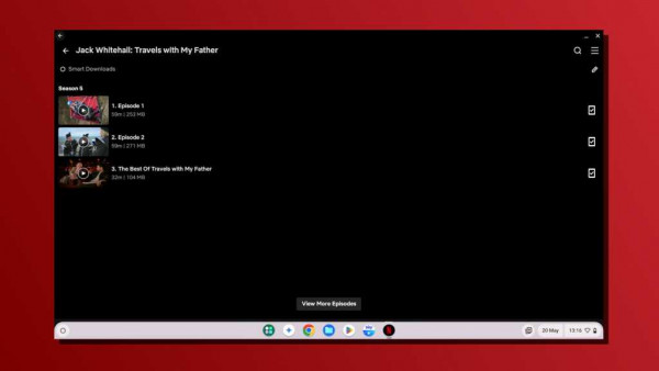 Chromebook download Netflix media episodes screenshot
