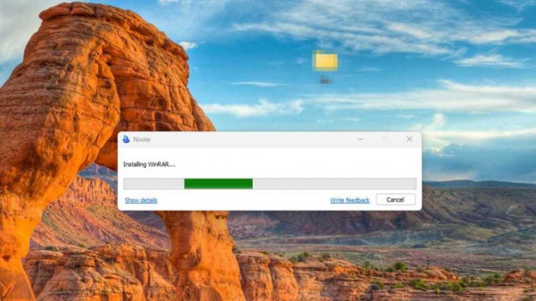 Ninite in progress installing WinRAR screenshot