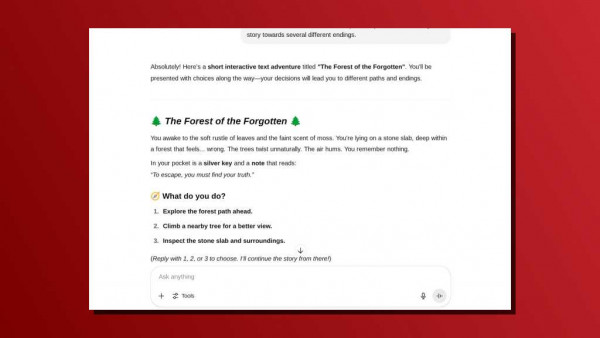 Creative uses for ChatGPT text adventure