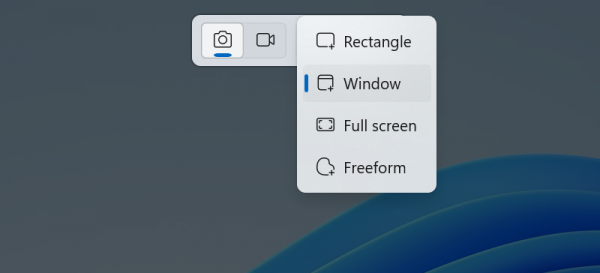 Snipping Tool sidebar