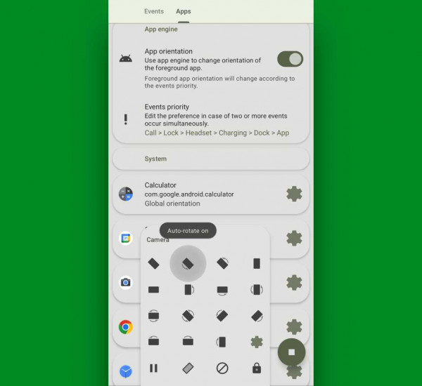Android screen rotation: App exceptions