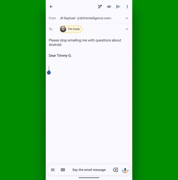 Android voice typing toolbar: Horizontal