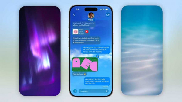 iOS 26 backgrounds in Messages