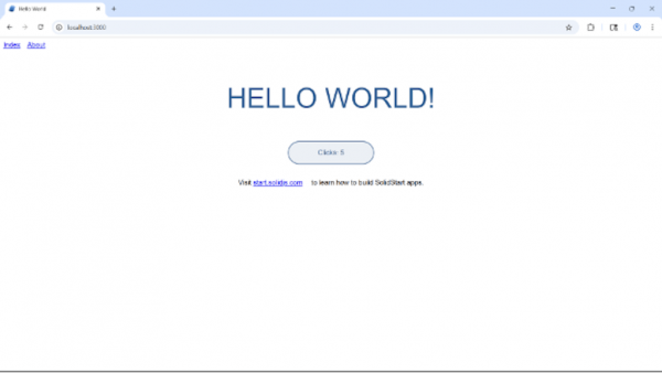 Screenshot of the generated Solid application.