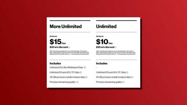 Verizon 5G laptop data plans