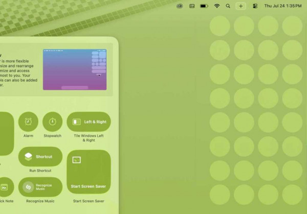 Rearrange controls in Control Center