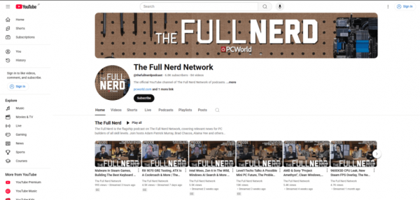 The Full Nerd YouTube is hard to replace – also because you can find The Full Nerd videos there.