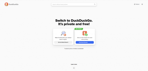 DuckDuckGo Data protection instead of a data octopus: DuckDuckGo shows search results without tracking or personalized advertising.