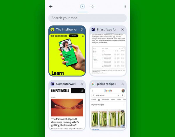 Chrome Android browser: Pinned tab