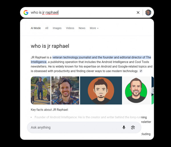 Google Windows app: AI Mode search