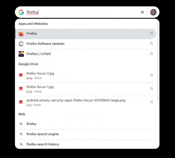 Google Windows app: Search