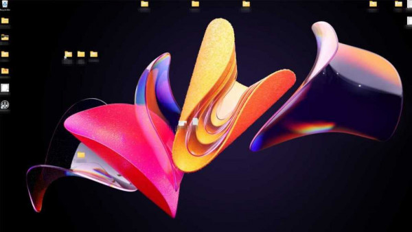 Scattered files folders and shortcuts on PC desktop screenshot