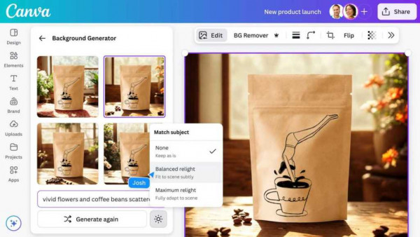 Canva Visual Suite 2.0 Magic Studio Background Generator AI screenshot