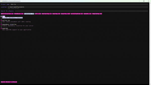 Start a new project in the Ktor console.