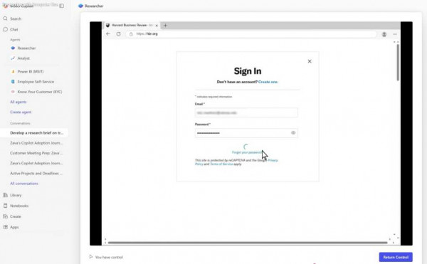 Microsoft 365 Copilot Researcher with Computer Use