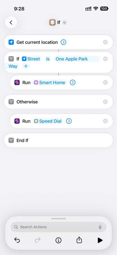Action Button conditional shortcut