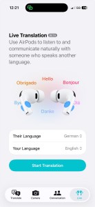 Live Translation setup