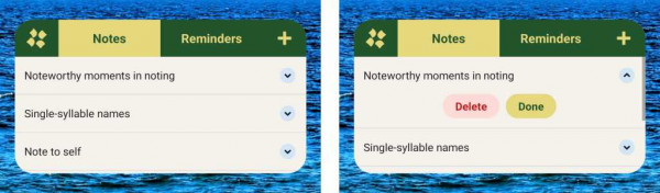 Joonote Android note app: Widget