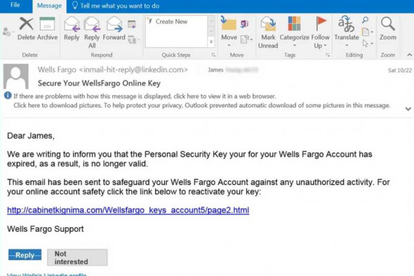 Phishing Scam example