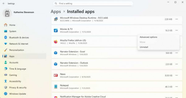 Windows installed apps