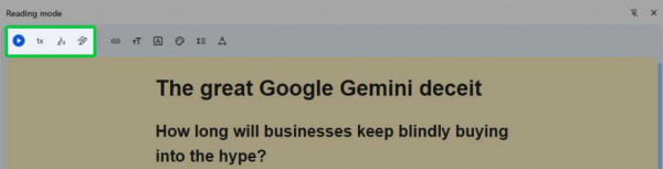 Google Chrome Browser: Reading mode read aloud