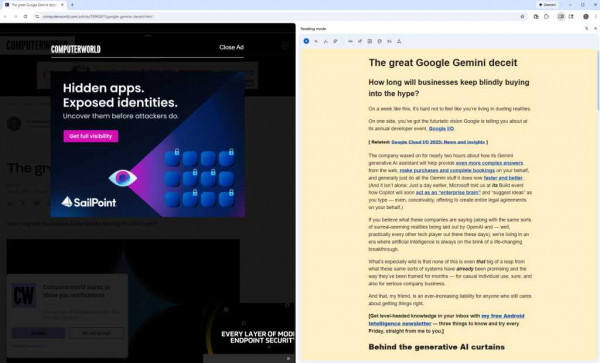 Google Chrome Browser: Reading mode