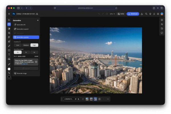 Photoshop Generative Upscale