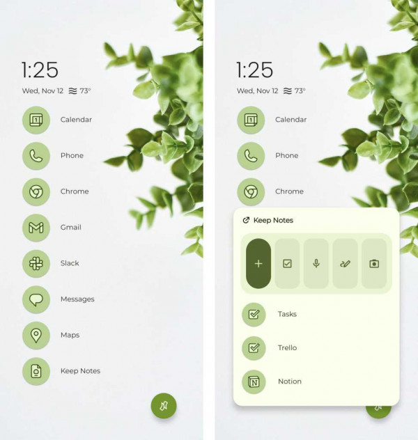 vertical app menu and folders in android via niagara launcher