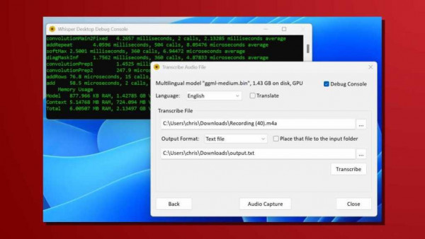 Local AI tools Whisper Desktop