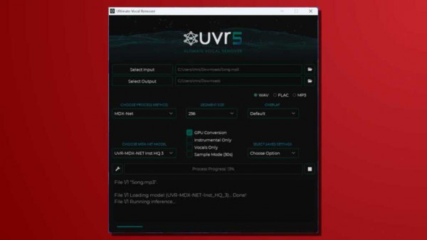 Local AI tools Ultimate Vocal Remover UVR