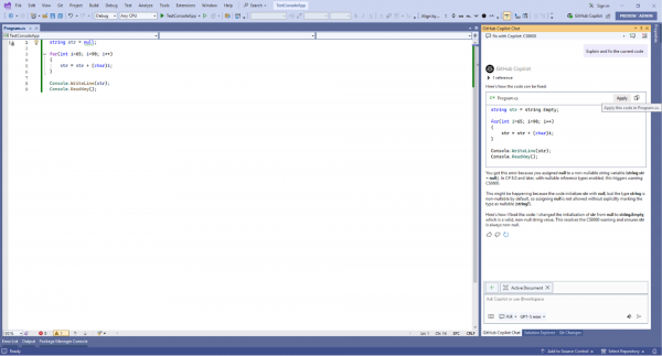 GitHub Copilot bug fix