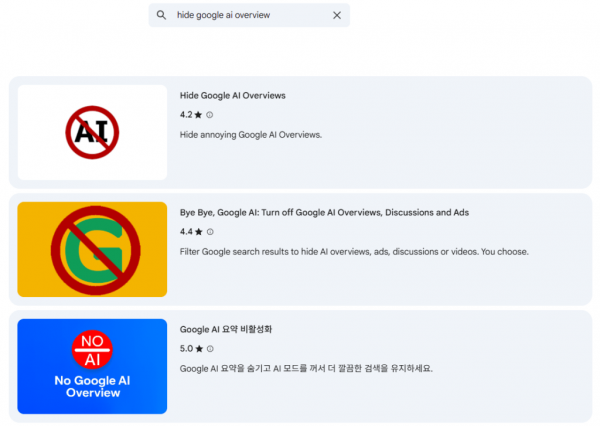 AI 오버뷰 비활성화 2