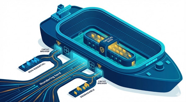 Diagram: Using a ship metaphor to describe the bulkhead pattern in concurrency