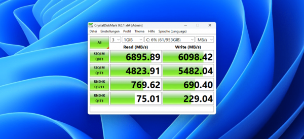 Test Geekom A7 Max CrystalDiskMark