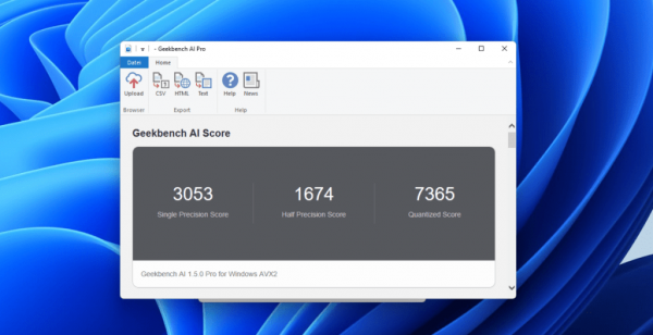 Test Geekom A7 Max - Geekbench AI